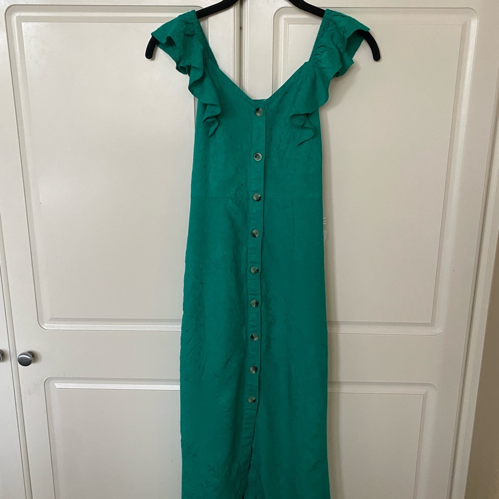 Billabong Green Maxi Dress with Ruffle Straps
